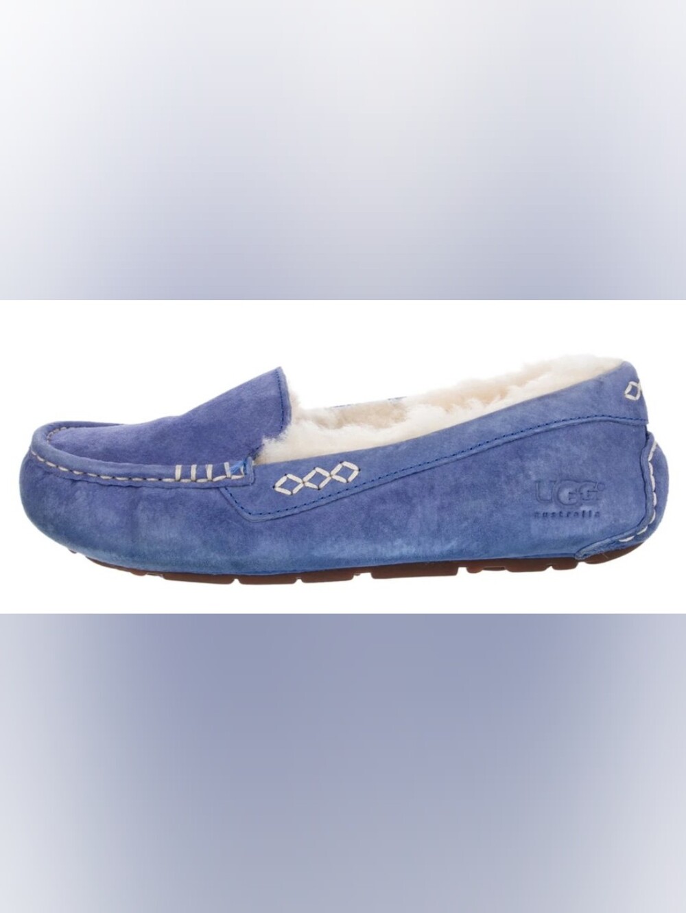 UGG Women's Ansley Blue Suede Slippers Size 8 Used Exc